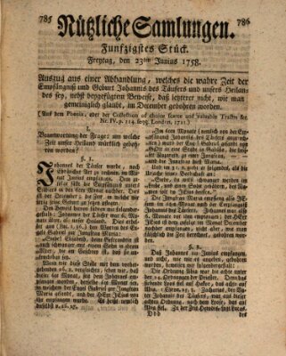 Nützliche Samlungen (Hannoversche Anzeigen) Freitag 23. Juni 1758