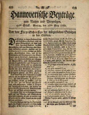 Hannoverische Beyträge zum Nutzen und Vergnügen (Hannoversche Anzeigen) Montag 26. Mai 1760