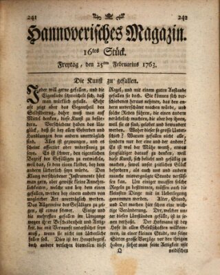 Hannoverisches Magazin (Hannoversche Anzeigen) Freitag 25. Februar 1763