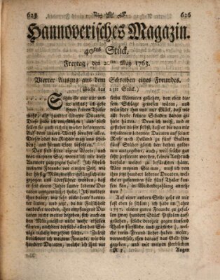 Hannoverisches Magazin (Hannoversche Anzeigen) Freitag 20. Mai 1763