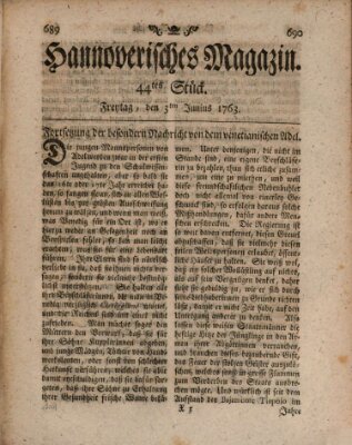 Hannoverisches Magazin (Hannoversche Anzeigen) Freitag 3. Juni 1763