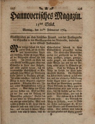 Hannoverisches Magazin (Hannoversche Anzeigen) Montag 20. Februar 1764