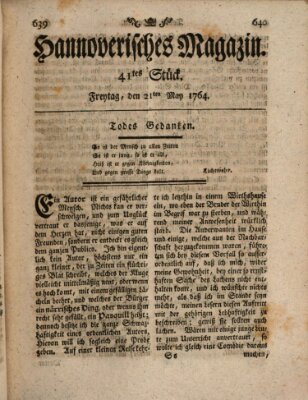 Hannoverisches Magazin (Hannoversche Anzeigen) Montag 21. Mai 1764