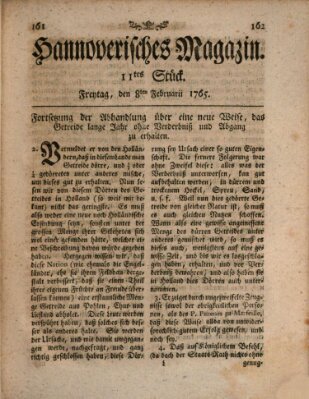 Hannoverisches Magazin (Hannoversche Anzeigen) Freitag 8. Februar 1765