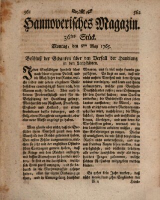 Hannoverisches Magazin (Hannoversche Anzeigen) Montag 6. Mai 1765