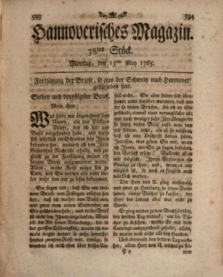 Hannoverisches Magazin (Hannoversche Anzeigen) Montag 13. Mai 1765