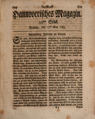 Hannoverisches Magazin (Hannoversche Anzeigen) Freitag 17. Mai 1765