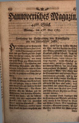 Hannoverisches Magazin (Hannoversche Anzeigen) Montag 27. Mai 1765