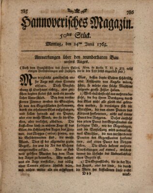 Hannoverisches Magazin (Hannoversche Anzeigen) Montag 24. Juni 1765