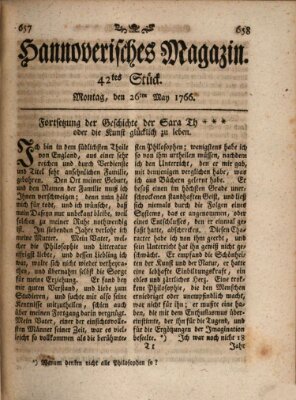 Hannoverisches Magazin (Hannoversche Anzeigen) Montag 26. Mai 1766