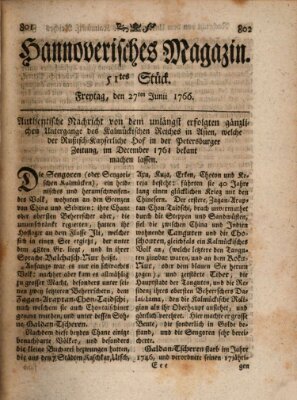 Hannoverisches Magazin (Hannoversche Anzeigen) Freitag 27. Juni 1766