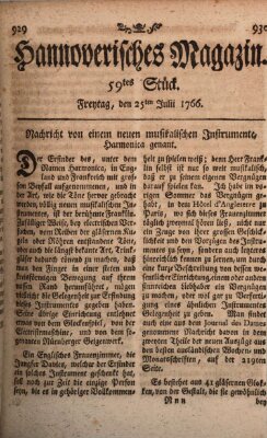 Hannoverisches Magazin (Hannoversche Anzeigen) Freitag 25. Juli 1766