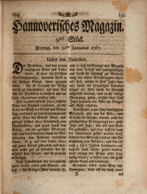 Hannoverisches Magazin (Hannoversche Anzeigen) Freitag 30. Januar 1767