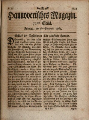 Hannoverisches Magazin (Hannoversche Anzeigen) Freitag 4. September 1767