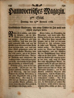 Hannoverisches Magazin (Hannoversche Anzeigen) Freitag 29. Januar 1768