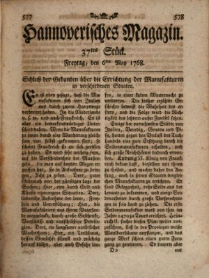 Hannoverisches Magazin (Hannoversche Anzeigen) Freitag 6. Mai 1768