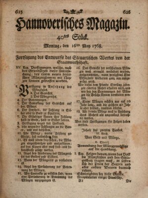 Hannoverisches Magazin (Hannoversche Anzeigen) Montag 16. Mai 1768