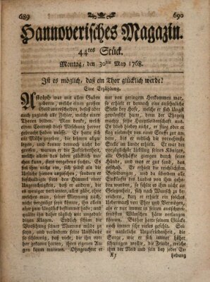 Hannoverisches Magazin (Hannoversche Anzeigen) Montag 30. Mai 1768