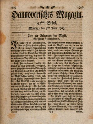 Hannoverisches Magazin (Hannoversche Anzeigen) Montag 5. Juni 1769