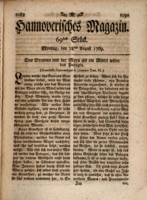 Hannoverisches Magazin (Hannoversche Anzeigen) Montag 28. August 1769