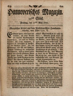 Hannoverisches Magazin (Hannoversche Anzeigen) Freitag 17. Mai 1771