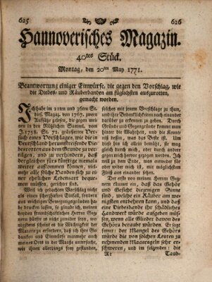 Hannoverisches Magazin (Hannoversche Anzeigen) Montag 20. Mai 1771