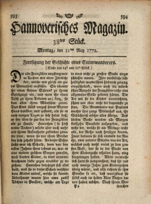 Hannoverisches Magazin (Hannoversche Anzeigen) Montag 11. Mai 1772