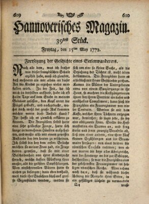 Hannoverisches Magazin (Hannoversche Anzeigen) Freitag 15. Mai 1772