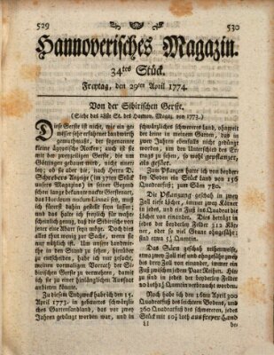 Hannoverisches Magazin (Hannoversche Anzeigen) Freitag 29. April 1774