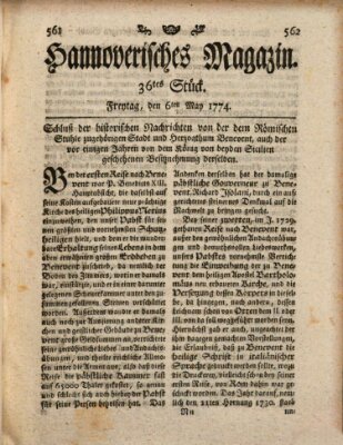 Hannoverisches Magazin (Hannoversche Anzeigen) Freitag 6. Mai 1774