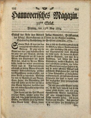 Hannoverisches Magazin (Hannoversche Anzeigen) Freitag 13. Mai 1774