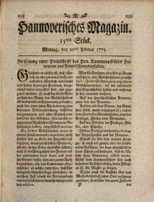 Hannoverisches Magazin (Hannoversche Anzeigen) Montag 20. Februar 1775