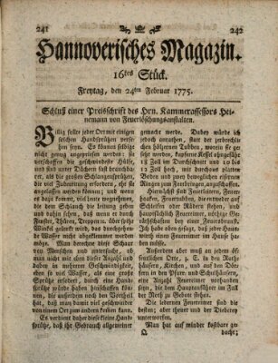 Hannoverisches Magazin (Hannoversche Anzeigen) Freitag 24. Februar 1775