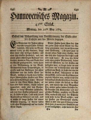 Hannoverisches Magazin (Hannoversche Anzeigen) Montag 22. Mai 1775