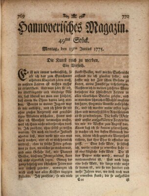 Hannoverisches Magazin (Hannoversche Anzeigen) Montag 19. Juni 1775