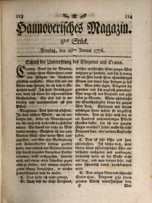 Hannoverisches Magazin (Hannoversche Anzeigen) Freitag 26. Januar 1776