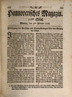 Hannoverisches Magazin (Hannoversche Anzeigen) Montag 5. Februar 1776