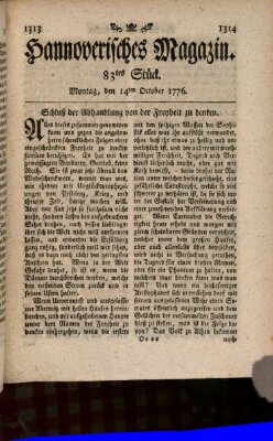 Hannoverisches Magazin (Hannoversche Anzeigen) Montag 14. Oktober 1776