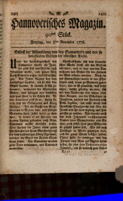 Hannoverisches Magazin (Hannoversche Anzeigen) Freitag 8. November 1776