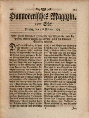 Hannoverisches Magazin (Hannoversche Anzeigen) Freitag 5. Februar 1779