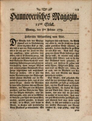 Hannoverisches Magazin (Hannoversche Anzeigen) Montag 8. Februar 1779