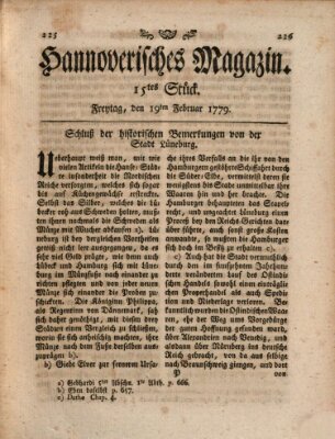 Hannoverisches Magazin (Hannoversche Anzeigen) Freitag 19. Februar 1779