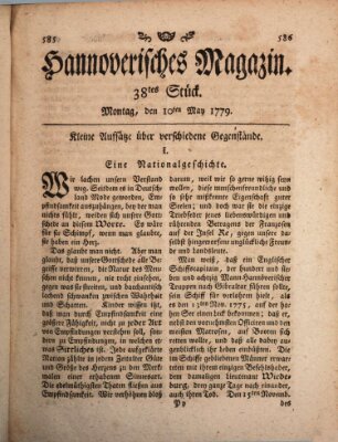 Hannoverisches Magazin (Hannoversche Anzeigen) Montag 10. Mai 1779