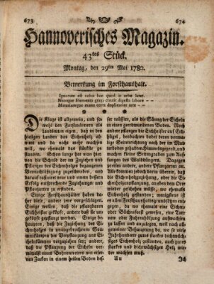 Hannoverisches Magazin (Hannoversche Anzeigen) Montag 29. Mai 1780