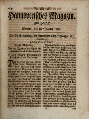 Hannoverisches Magazin (Hannoversche Anzeigen) Montag 28. Januar 1782