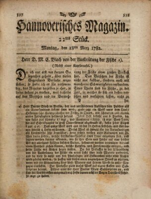 Hannoverisches Magazin (Hannoversche Anzeigen) Montag 18. März 1782