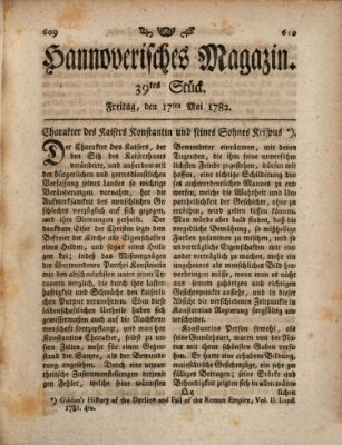 Hannoverisches Magazin (Hannoversche Anzeigen) Freitag 17. Mai 1782