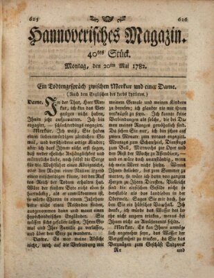 Hannoverisches Magazin (Hannoversche Anzeigen) Montag 20. Mai 1782