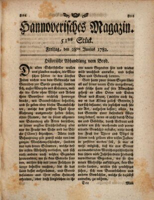 Hannoverisches Magazin (Hannoversche Anzeigen) Freitag 28. Juni 1782