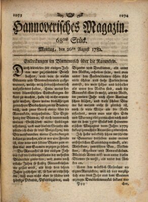 Hannoverisches Magazin (Hannoversche Anzeigen) Montag 26. August 1782